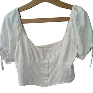 Cream colored Crop top Whimsical Cottage Core Med/Large